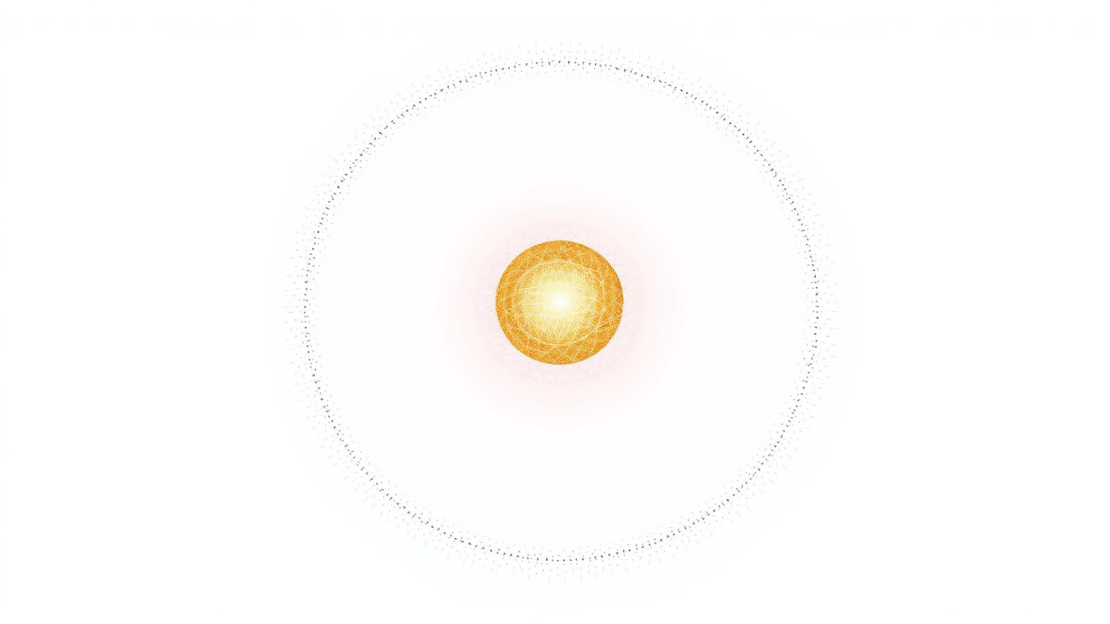 Gold point radiating outward illustrating visibility in AI search